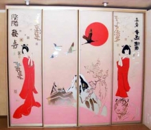 Шкаф-купе 4-х дверный, фасады Зеркало с рисунком не дорого; Смотреть шкаф-купе 4-х дверный, фасады Зеркало с рисунком